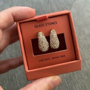 Silver sparkle statement earrings